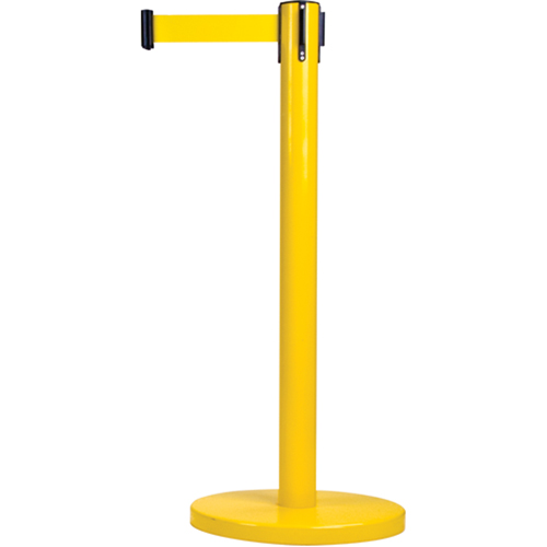Barri&egrave;res sur pieds pour le contr&ocirc;le des foules, Acier, 35" h, Ruban Jaune, Longueur du ruban 7' Groupe Belzile Dickner