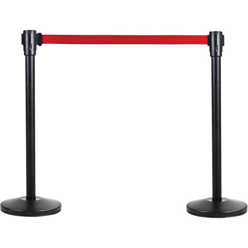 Poteau r&eacute;cepteur pour barri&egrave;res sur pieds pour le contr&ocirc;le des foules, Hauteur de 35", Noir Groupe Belzile Dickner