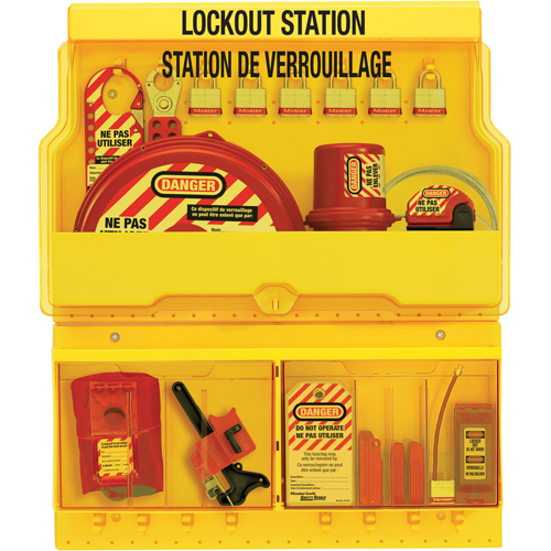 Deluxe Lockout Stations, Aluminum Padlocks, 32 Padlock Capacity, Padlocks Included Groupe Belzile Dickner