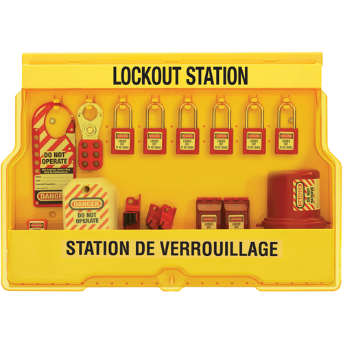 Electrical Focus Lockout Stations, Thermoplastic Padlocks, 16 Padlock Capacity, Padlocks Included Groupe Belzile Dickner