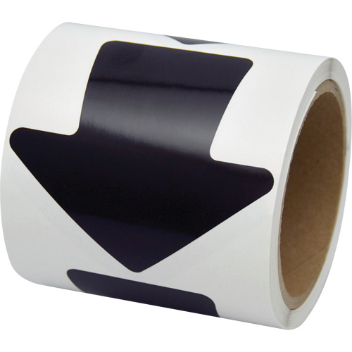 D&eacute;calcomanie en couleur pour le marquage des planchers, Fl&egrave;che, 4" lo x 4" la, Noir, Vinyle Groupe Belzile Dickner