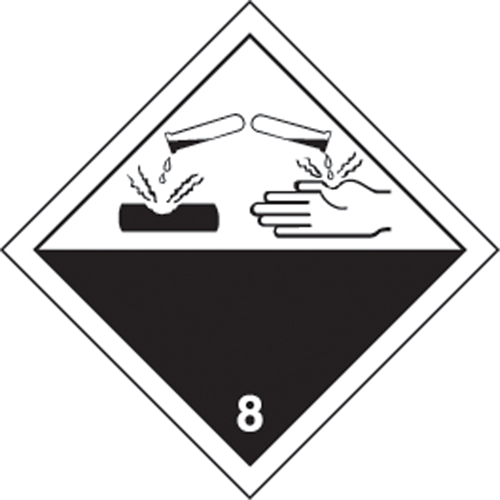 TDG Shipping Labels, Class 8, Corrosives, Paper Groupe Belzile Dickner