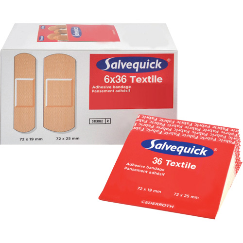 Syst&egrave;mes de distribution de bandages Salvequick - recharges st&eacute;riles, Rectangulaire/carr&eacute;e, Tissu, St&eacute;rile Groupe Belzile Dickner