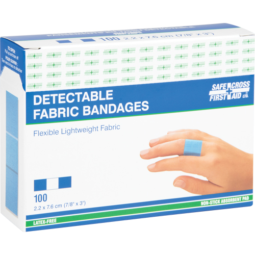 Bandages, Rectangulaire/carr&eacute;e, 3", Tissu d&eacute;tectable, St&eacute;rile Groupe Belzile Dickner