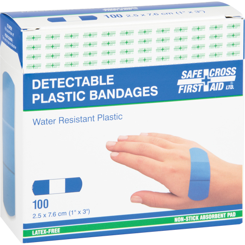 Bandages, Rectangulaire/carr&eacute;e, 3", Plastique d&eacute;tectable, St&eacute;rile Groupe Belzile Dickner