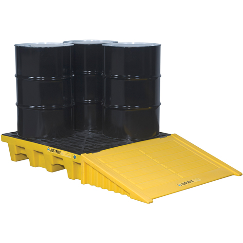 EcoPolyBlend Spill Control Pallets - With Drain, 73 US gal. Spill Capacity, 49" x 49" x 10.2" Groupe Belzile Dickner