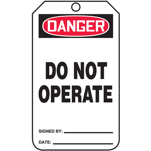 Safety Tags, Cardstock, 3-1/4" W x 5-3/4" H, English Groupe Belzile Dickner