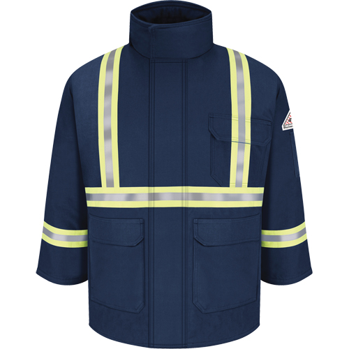 Flame Resistant Parkas with Reflective Striping, Men's, 3X-Large, Navy Blue Groupe Belzile Dickner