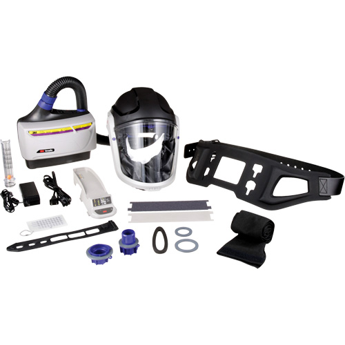 Trousse industrielle lourde pour APR motoris&eacute; TR-600 de Versaflo, Capuchon & visi&egrave;re, Pile Lithium-ion Groupe Belzile Dickner