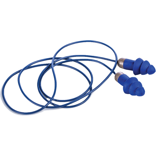 Bouchons d'oreille r&eacute;utilisables et d&eacute;tectable Rockets, Avec cordon, Taille unique, Vrac - &eacute;tui en plastique, NRR dB 27 Groupe Belzile Dickner