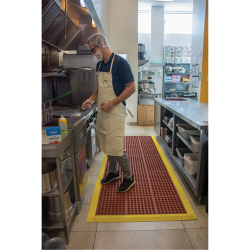 Anti-Fatigue Link Matting, Honeycomb, 3' x 3' x 1/2", Brown, Nitrile/Rubber Groupe Belzile Dickner