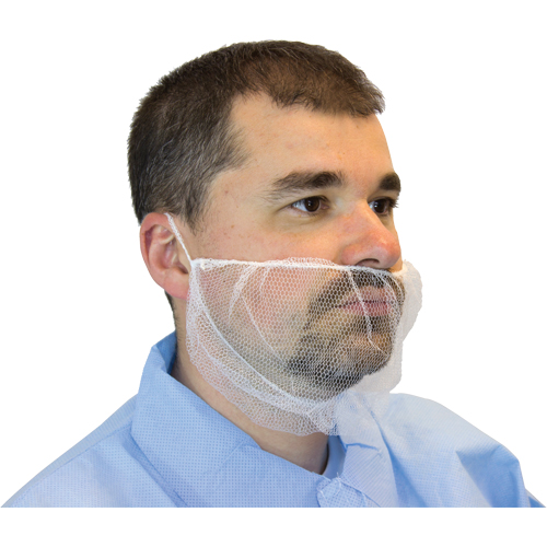 Mesh Beard Nets, Polyester, White Groupe Belzile Dickner