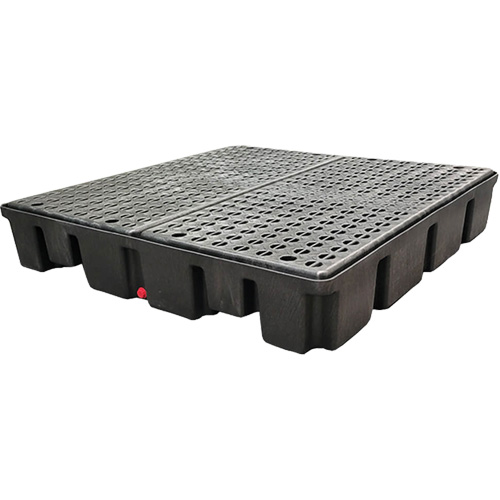 Nestable Spill Pallet With Drain, 66 US gal. Spill Capacity, 49" x 49" x 10.5" Groupe Belzile Dickner