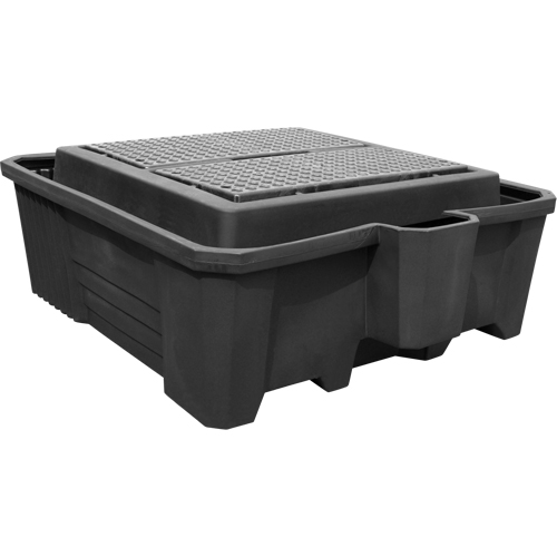 IBC Containment Pallet with Drain, 385 gal. Spill Capacity, 73" x 80.5" x 29.5" Groupe Belzile Dickner