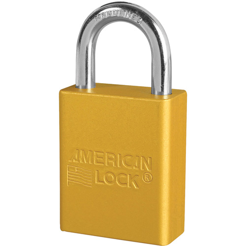 Cadenas de s&eacute;curit&eacute; American Lock, Jaune, Cl&eacute;s identiques, Aluminium, Largeur de 1-1/2" Groupe Belzile Dickner