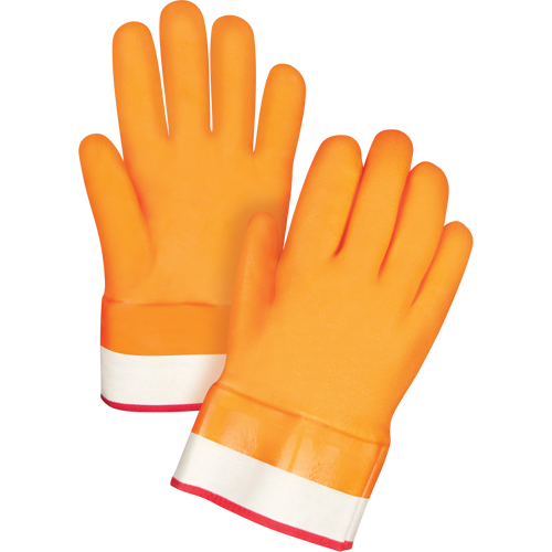 Gants doubl&eacute;s pour l'hiver r&eacute;sistants aux produits chimiques, Taille Grand/9, 10" lo, PVC, Doublure en Molleton de mousse, Gant de calibre hiver Groupe Belzile Dickner