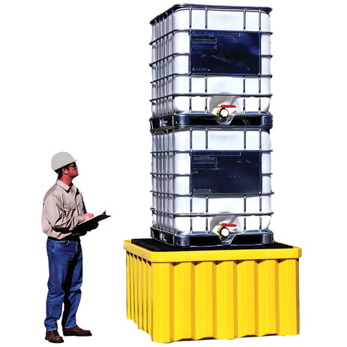 Palette antid&eacute;versement avec drain Ultra-IBC Spill Pallet , Capacit&eacute; de d&eacute;versement 400 gal. US, 58,75" x 58,75" x 33" Groupe Belzile Dickner
