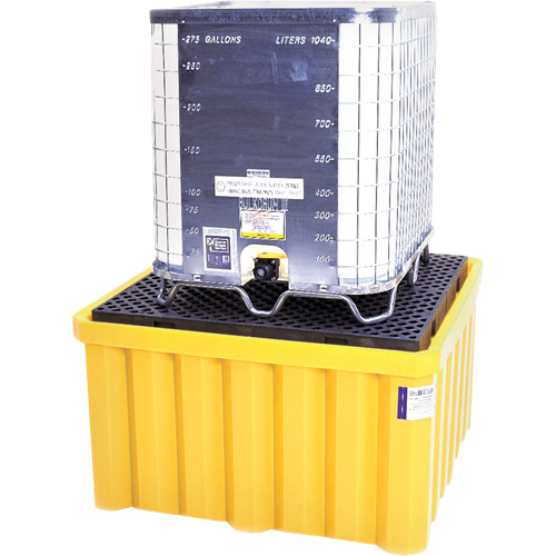 Palette antid&eacute;versement avec drain Ultra-IBC Spill Pallet , Capacit&eacute; de d&eacute;versement 400 gal. US, 58,75" x 58,75" x 33" Groupe Belzile Dickner