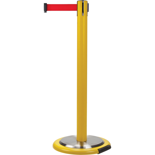 Barri&egrave;res sur pieds pour le contr&ocirc;le des foules, Acier, 35" h, Ruban Rouge, Longueur du ruban 12' Groupe Belzile Dickner