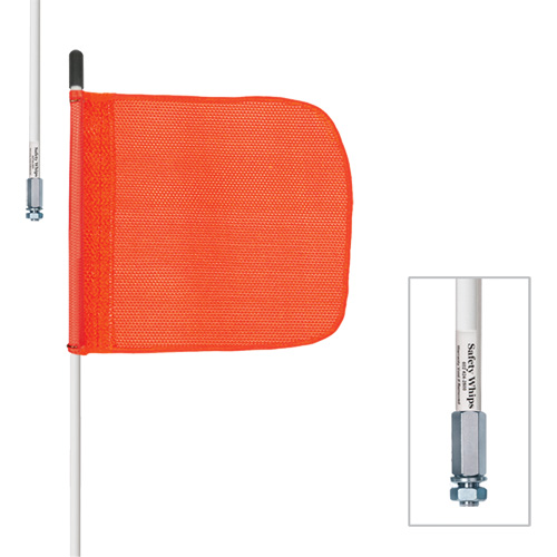 Safety Whip&reg; Heavy-Duty Whips, Threaded Mount, 6' High, Orange Groupe Belzile Dickner