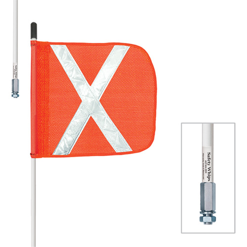 Tiges de s&eacute;curit&eacute; robustes Safety Whip, Fixation Filet&eacute;, Hauteur 5', Orange Groupe Belzile Dickner
