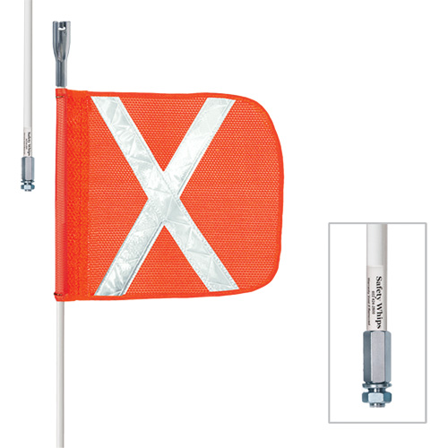 Tiges de s&eacute;curit&eacute; robustes Safety Whip, Fixation Filet&eacute;, Hauteur 5', Orange Groupe Belzile Dickner