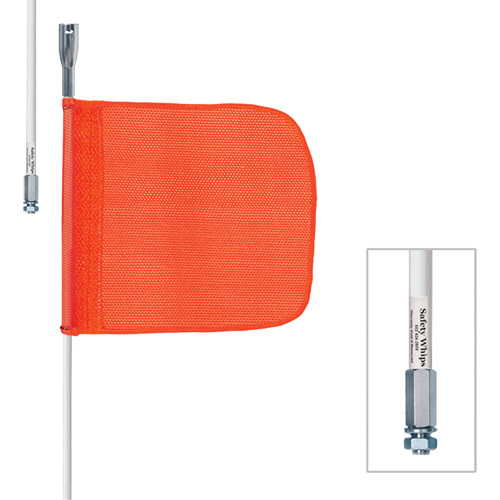 Safety Whip&reg; Heavy-Duty Whips, Threaded Mount, 10' High, Orange Groupe Belzile Dickner