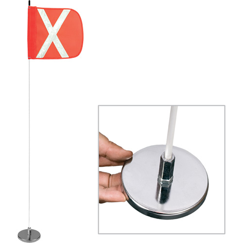Tiges de s&eacute;curit&eacute; pour travaux l&eacute;gers Safety Whip, Fixation Aimant, Hauteur 5', Orange Groupe Belzile Dickner