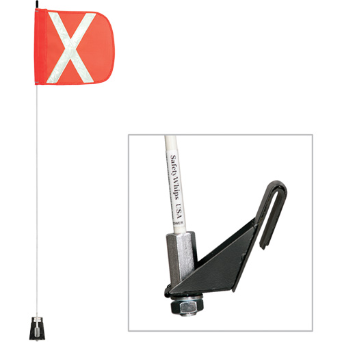 Safety Whip&reg; Light-Duty Whips, Window Mount, 5' High, Orange Groupe Belzile Dickner