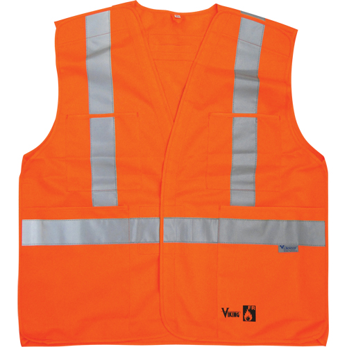 Fire Retardant Safety Vest, High Visibility Orange, Medium/Small, Polyester Groupe Belzile Dickner