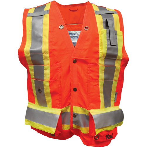 Surveyor FR Safety Vest, High Visibility Orange, Small, Polyester Groupe Belzile Dickner