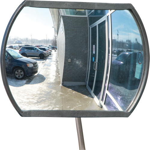 Roundtangular Convex Mirror with Telescopic Arm, 12" H x 18" W, Indoor/Outdoor Groupe Belzile Dickner