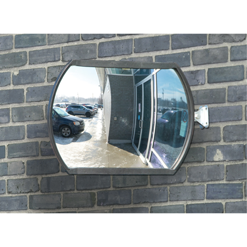 Roundtangular Convex Mirror with Telescopic Arm, 12" H x 18" W, Indoor/Outdoor Groupe Belzile Dickner
