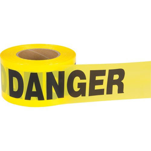 "Danger" Barricade Tape, Bilingual, 3" W x 1000' L, 1.5 mils, Black on Yellow Groupe Belzile Dickner