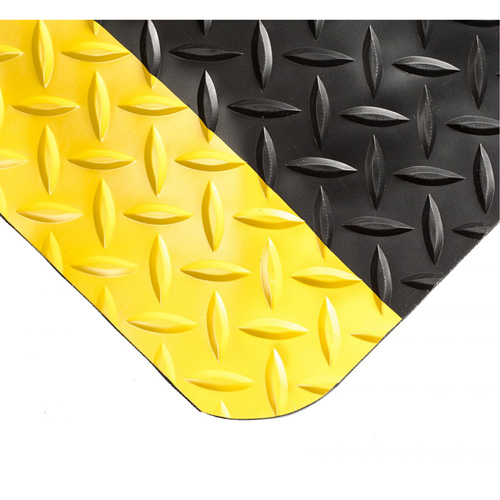 Tapis Smart No 497, Losange, 4' x 10' x 1", Noir/Jaune, PVC/Ur&eacute;thane Groupe Belzile Dickner