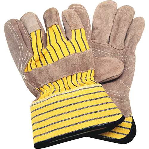 Double-Palm Fitters Gloves, Large, Split Cowhide Palm, Cotton Inner Lining Groupe Belzile Dickner