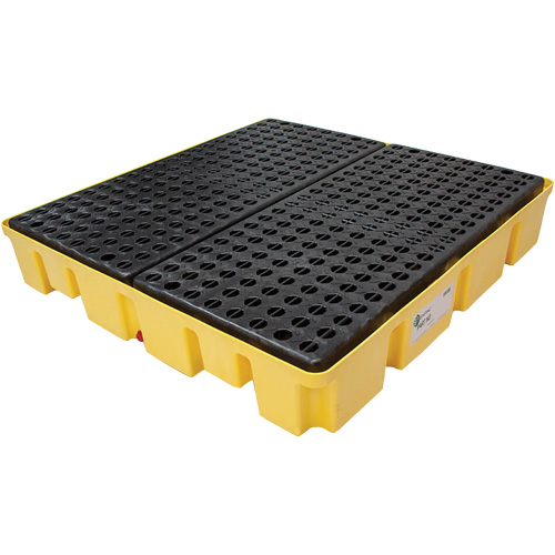 Palette de d&eacute;versements Poly-Slim-Line avec drain, Capacit&eacute; de d&eacute;versement 66 gal. US, 49" x 49" x 8,75" Groupe Belzile Dickner