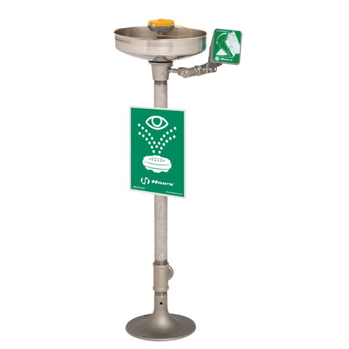 Axion&reg; Eye/Face Wash Station, Pedestal Installation, Stainless Steel Bowl Groupe Belzile Dickner