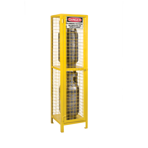 Gas Cylinder Cabinets, 2 Cylinder Capacity, 17" W x 17" D x 69" H, Yellow Groupe Belzile Dickner