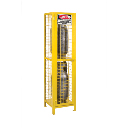 Gas Cylinder Cabinets, 2 Cylinder Capacity, 17" W x 17" D x 69" H, Yellow Groupe Belzile Dickner
