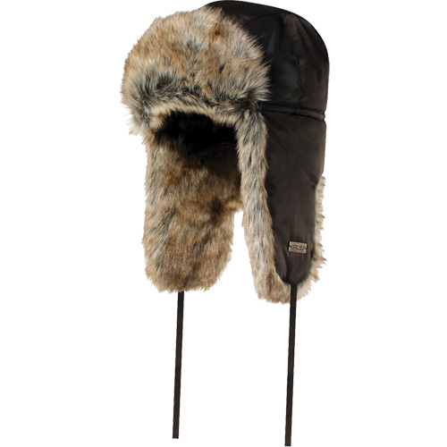 Quilted Synthetic Fur-Lined Hat, Nylon/Fur Lining, X-Large, Black Groupe Belzile Dickner
