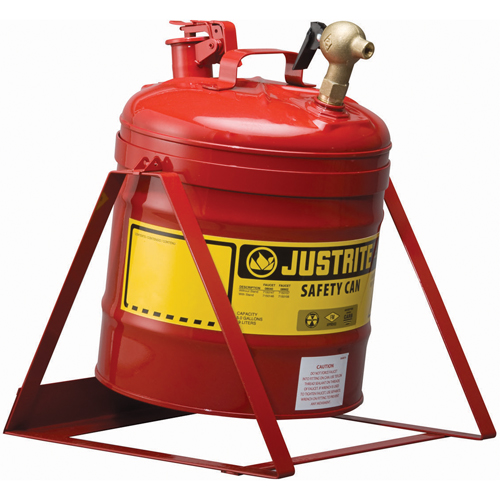 Bidon avec robinet s&eacute;curitaires pour laboratoires, Type I, Acier, 5 gal. US, Rouge, Homologu&eacute; FM Groupe Belzile Dickner