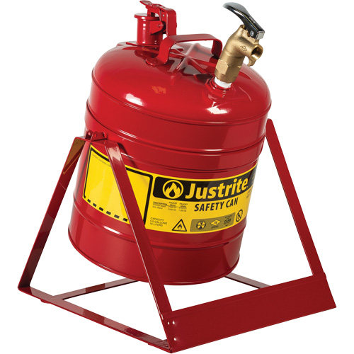Laboratory Safety Can with Faucet, Type I, Steel, 5 US gal., Red, FM Approved Groupe Belzile Dickner