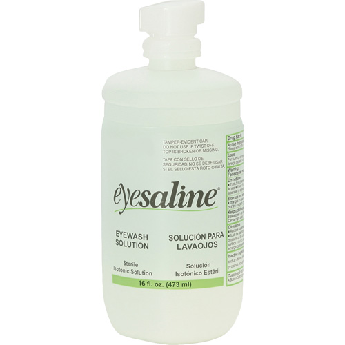 Bouteilles de solution saline pour douche oculaire, Bouteille Plein, 16 oz Groupe Belzile Dickner