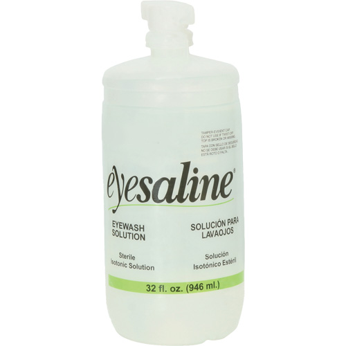 Saline Eyewash Bottles, Full Bottle, 32 oz. Groupe Belzile Dickner
