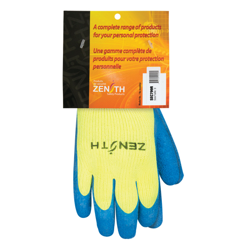 Gants haute visibilit&eacute; doubl&eacute;s d'acrylique de caoutchouc naturel, 9, R&ecirc;vetement Latex de caoutchouc, Calibre 7, Enveloppe en Acrylique Groupe Belzile Dickner