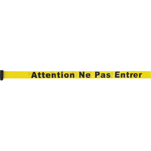 Tape Cassette for Build-Your-Own Crowd Control Barriers, Attention ne pas entrer, 7', Yellow Tape Groupe Belzile Dickner