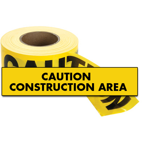 Standard Barricade Tape, English, 3" W x 1000' L, 2 mils, Black on Yellow Groupe Belzile Dickner