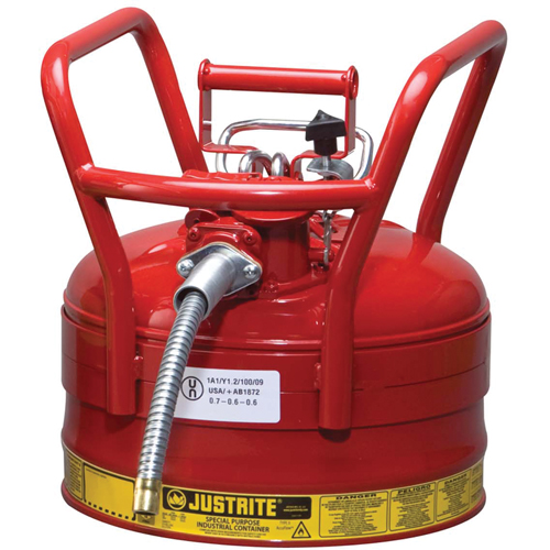 Bidons s&eacute;curitaires D.O.T. de AccuFlow, Type II, Acier, 2,5 gal. US, Rouge, Homologu&eacute; FM Groupe Belzile Dickner