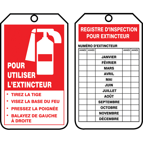 Inspection Tags, Plastic, 3-1/8" W x 5-7/8" H, French Groupe Belzile Dickner